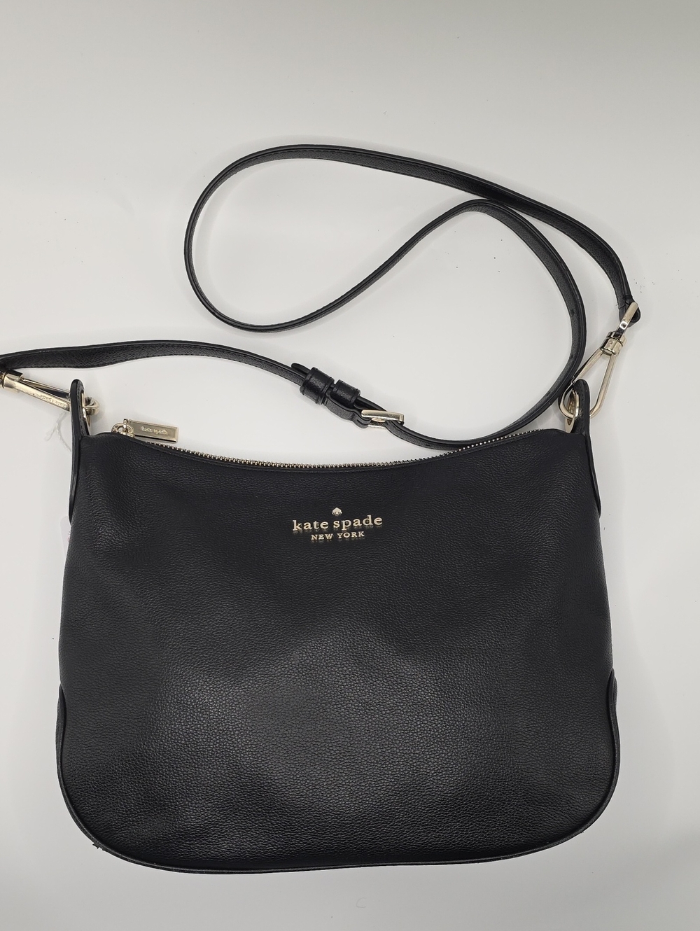 kate spade Rosie Black Leather Pebbled Crossbody with Gold Hardware